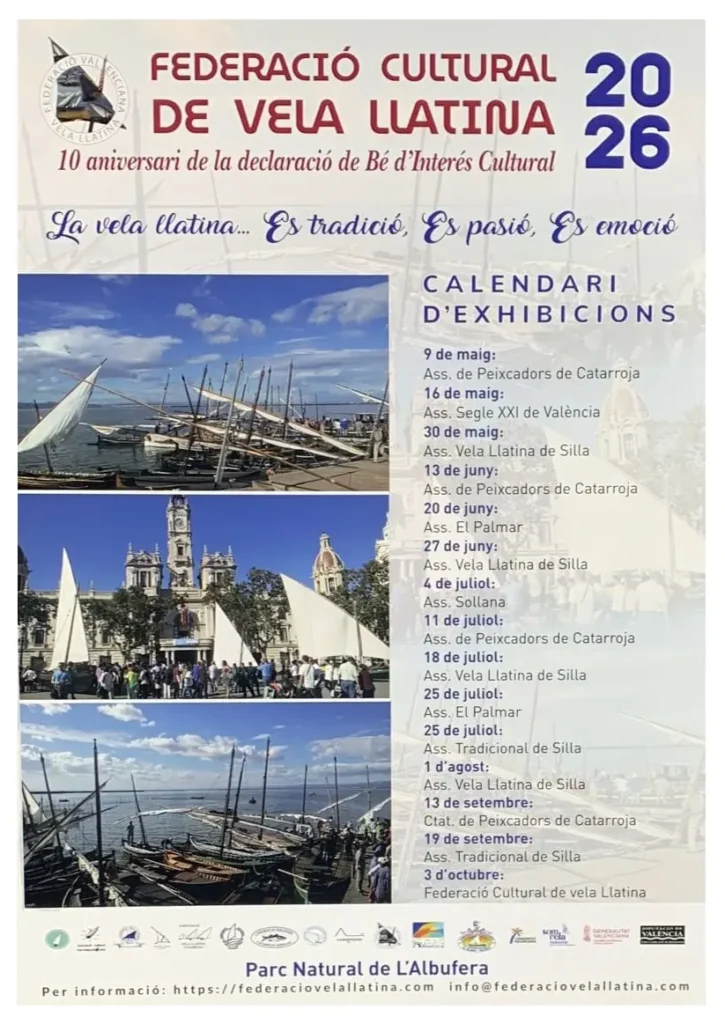 Cartell oficial i calendari d'exhibicions de Vela Llatina 2026 Parc Natural de l'Albufera.